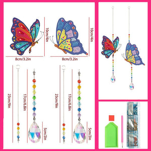 Kristallen Klok Diamond Art Vlinders 2 Stuks