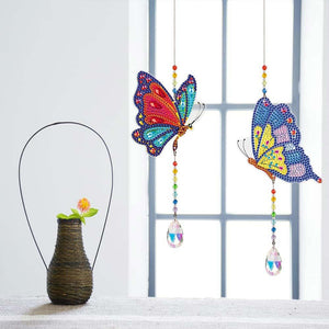 Kristallen Klok Diamond Art Vlinders 2 Stuks