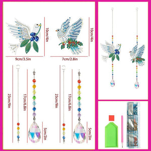 Kristallen Klok Diamond Painting 5D Duiven 2 Stuks