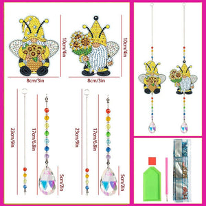 Kristallen Klok Diamond Painting 5D Kabouter met Zonnebloem 2 Stuks