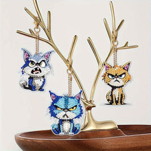 Afbeelding in Gallery-weergave laden, Diamond Painting Sleutelhangers 5D Stoute Katten 6 Stuks