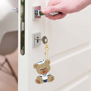 Diamond Painting Sleutelhangers 5D met Beer 5 Stuks