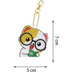 Diamond Painting Sleutelhanger 5D - Katten 5 Stuks