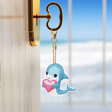 Afbeelding in Gallery-weergave laden, Diamond Painting Sleutelhanger 5D met Dolfijnen 5 Stuks