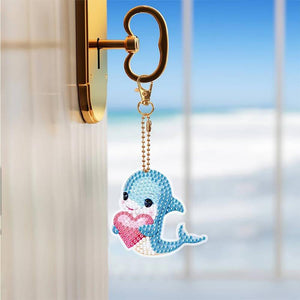 Diamond Painting Sleutelhanger 5D met Dolfijnen 5 Stuks