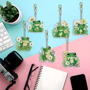 Diamond Painting Sleutelhangers 5D Kikkers 6 Stuks