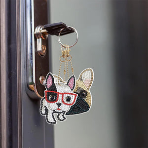 Diamond Painting Sleutelhanger 5D met Honden 5 Stuks