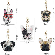 Afbeelding in Gallery-weergave laden, Diamond Painting Sleutelhanger 5D met Honden 5 Stuks