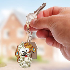 Diamond Painting Sleutelhanger 5D Honden 5 Stuks