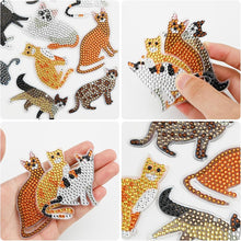 Afbeelding in Gallery-weergave laden, Diamond Painting Sleutelhangers 5D Katten 9 Stuks