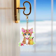 Afbeelding in Gallery-weergave laden, Diamond Painting Sleutelhangers 5D met Katten 5 Stuks
