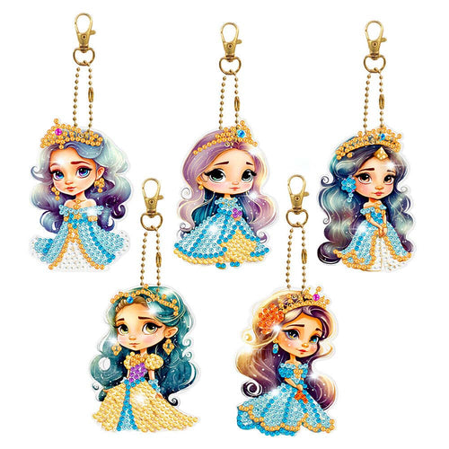 Diamond Painting Sleutelhanger 5D Koningin 5 Stuks