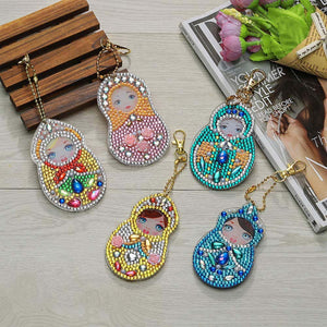 Diamond Painting Sleutelhanger 5D met Matroesjka
