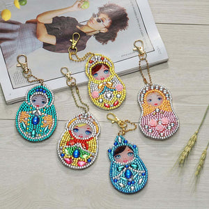 Diamond Painting Sleutelhanger 5D met Matroesjka