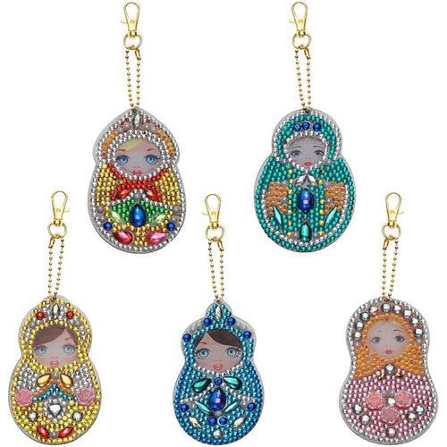 Sleutelhanger Diamond Painting 5D met Matroesjka