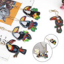 Afbeelding in Gallery-weergave laden, Diamond Painting Sleutelhanger 5D met Papegaaien 5 Stuks