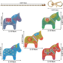 Afbeelding in Gallery-weergave laden, Diamond Painting Sleutelhanger 5D Paarden