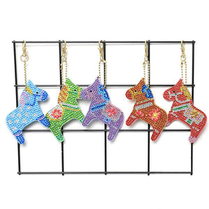 Diamond Painting Sleutelhanger 5D Paarden