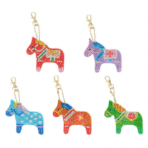 Sleutelhanger Diamond Painting 5D Paarden