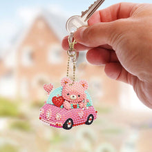 Afbeelding in Gallery-weergave laden, Diamond Painting Sleutelhanger 5D Roze Auto 6 Stuks