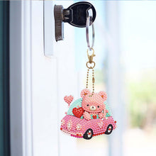Afbeelding in Gallery-weergave laden, Diamond Painting Sleutelhanger 5D Roze Auto 6 Stuks