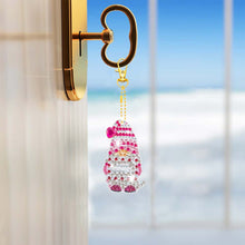 Afbeelding in Gallery-weergave laden, Diamond Painting Sleutelhanger 5D Kabouter Roze