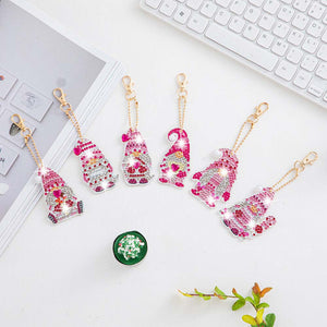 Diamond Painting Sleutelhanger 5D Kabouter Roze