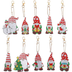 Sleutelhangers Diamond Painting 5D Rode Elfen 10 Stuks