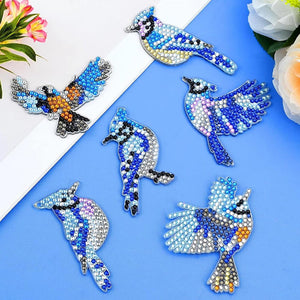Diamond Painting Sleutelhangers 5D Vogels 6 Stuks