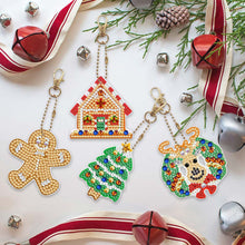 Afbeelding in Gallery-weergave laden, Diamond Painting Sleutelhanger 5D Kerstmis 4 Stuks