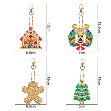 Afbeelding in Gallery-weergave laden, Diamond Painting Sleutelhanger 5D Kerstmis 4 Stuks
