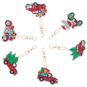 Diamond Painting Sleutelhangers 5D Kerst 6 Stuks