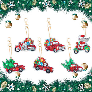 Diamond Painting Sleutelhangers 5D Kerst 6 Stuks