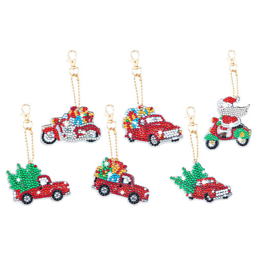 Diamond Painting Sleutelhanger 5D Kerst 6 Stuks