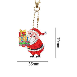 Diamond Painting Sleutelhangers 5D Kerstmis 8 Stuks