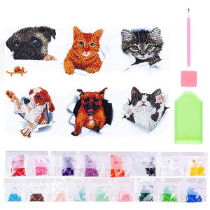 Diamond Painting Stickerset Katten en Honden Set 1