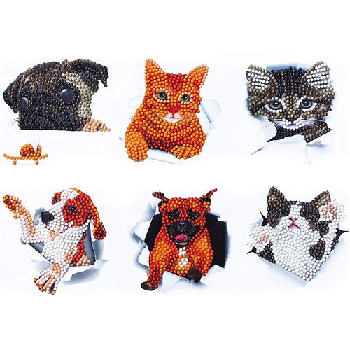 Set Stickers Diamond Painting Katten en Honden Set 1