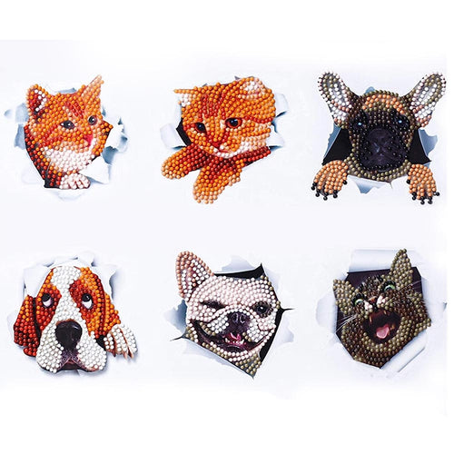 Set Stickers Diamond Painting Katten en Honden Set 2