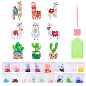Diamond Painting Sticker Set met Lama's