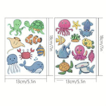 Afbeelding in Gallery-weergave laden, Diamond Painting Sticker Set met Zeedieren voor Kinderen 2