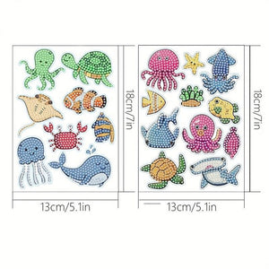 Diamond Painting Sticker Set met Zeedieren voor Kinderen 2