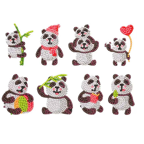 Diamond Painting Sticker Set met Panda's