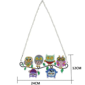 Diamond Painting Deurhanger 5D met 6 Uilen