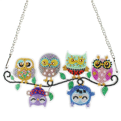 Deurhanger Diamond Painting 5D met 6 Uilen