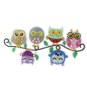 Diamond Painting Deurhanger 5D met 6 Uilen