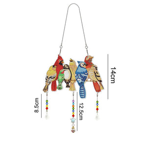 Diamond Painting Deurhanger 5D met 7 Vogels