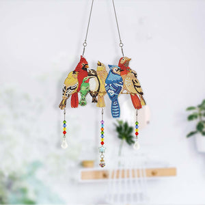 Diamond Painting Deurhanger 5D met 7 Vogels