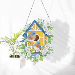 Diamond Painting Deurhanger 5D met Vogelhuisje Dubbelzijdig