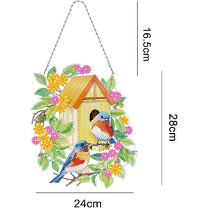 Diamond Painting Deurhanger 5D - Vogelhuisje Dubbelzijdig