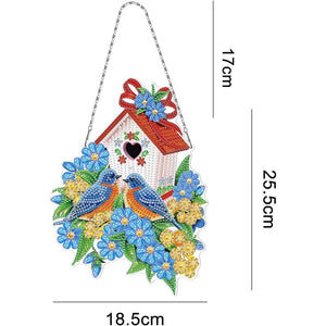 Diamond Painting Deurhanger 5D Dubbelzijdig met Vogelhuisje